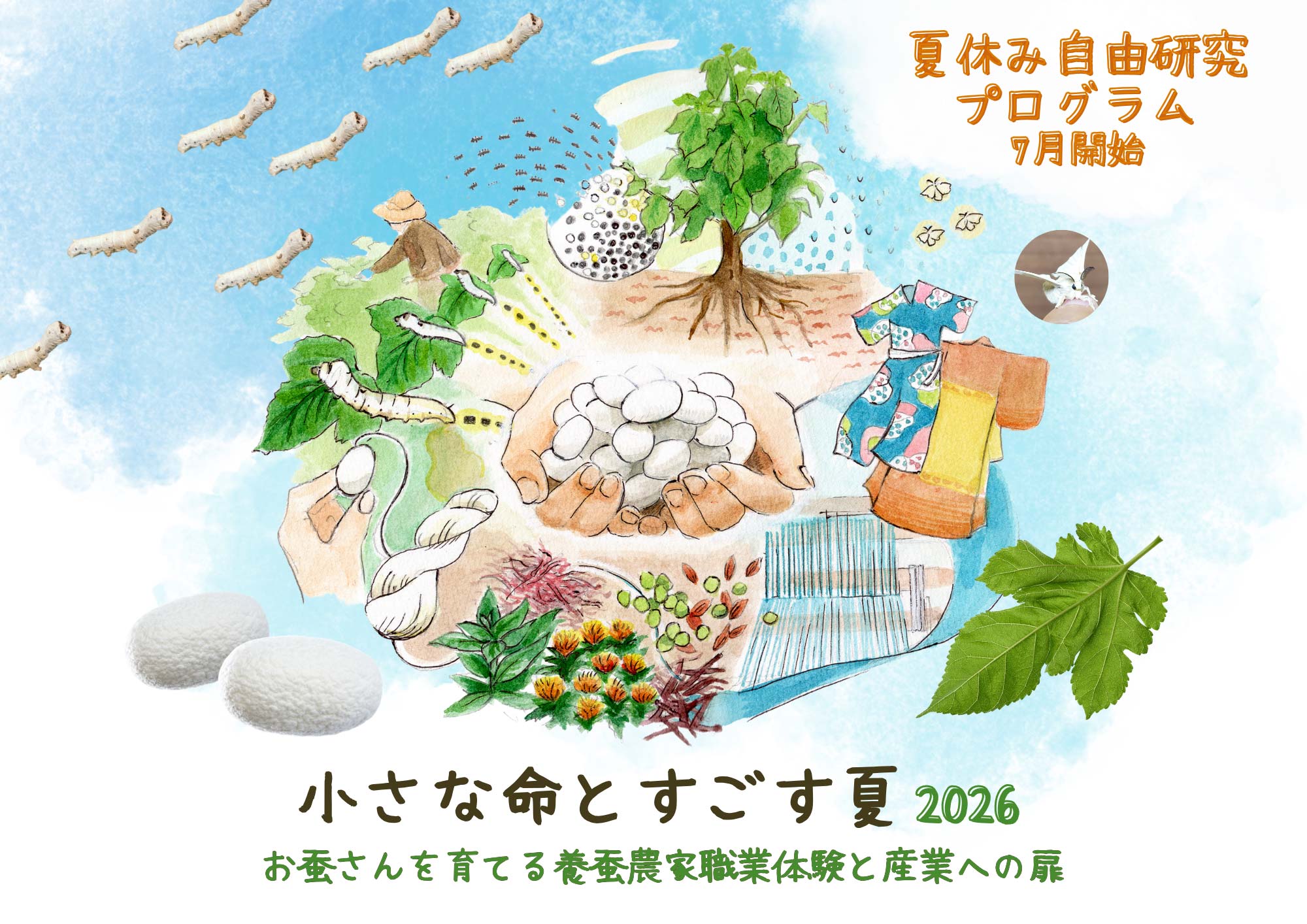 「小さな命とすごす夏2026～養蚕農家職業体験・産業への扉～」7月5日開始